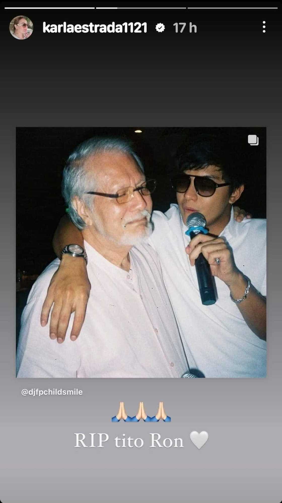 Karla Estrada shares Ronaldo Valdez and Daniel Padilla’s heartwarming snap: “RIP Tito Ron”