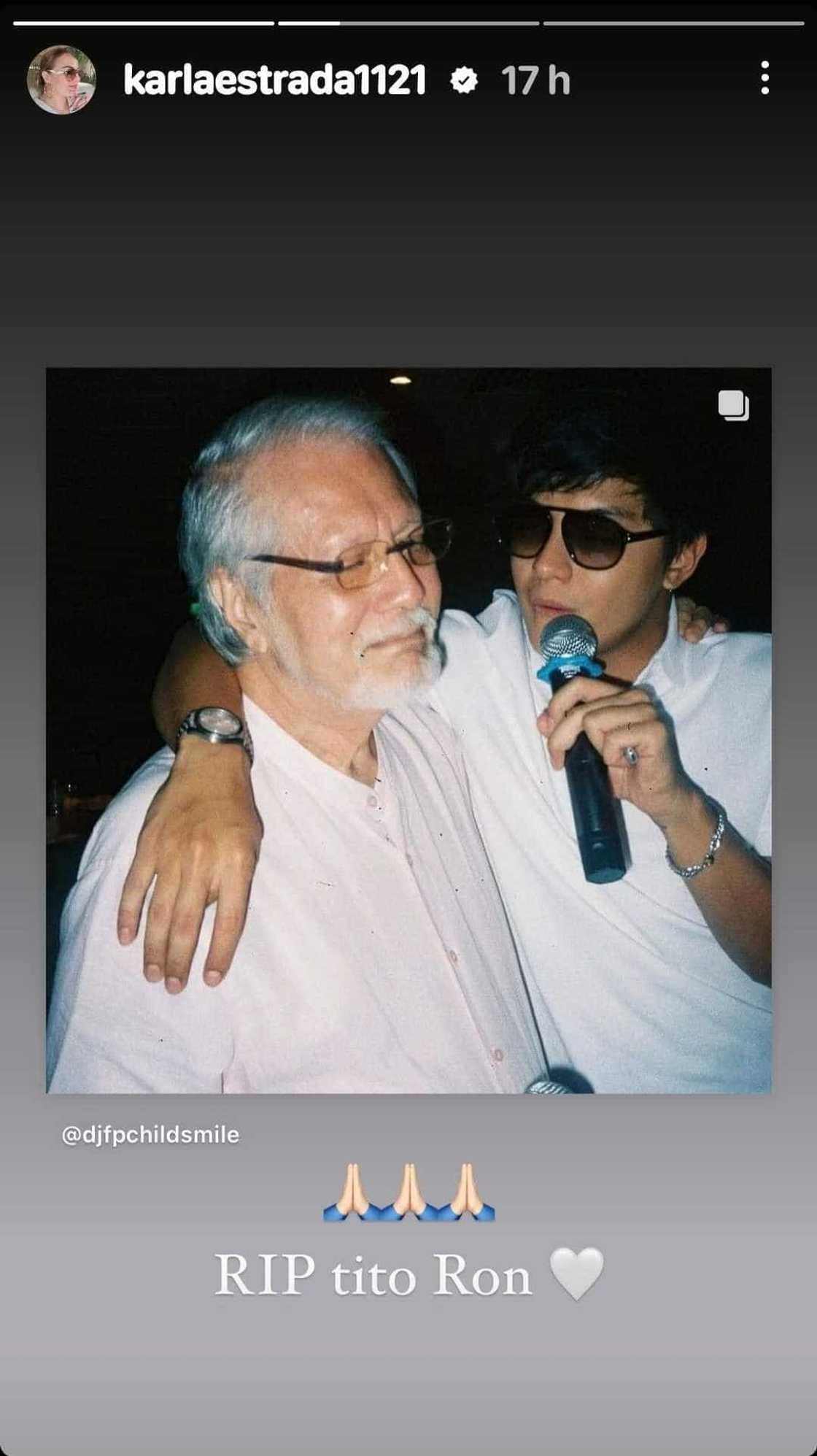 Karla Estrada shares Ronaldo Valdez and Daniel Padilla’s heartwarming snap: “RIP Tito Ron” Karla Estrada shares Ronaldo Valdez and Daniel Padilla’s heartwarming snap: “RIP Tito Ron”