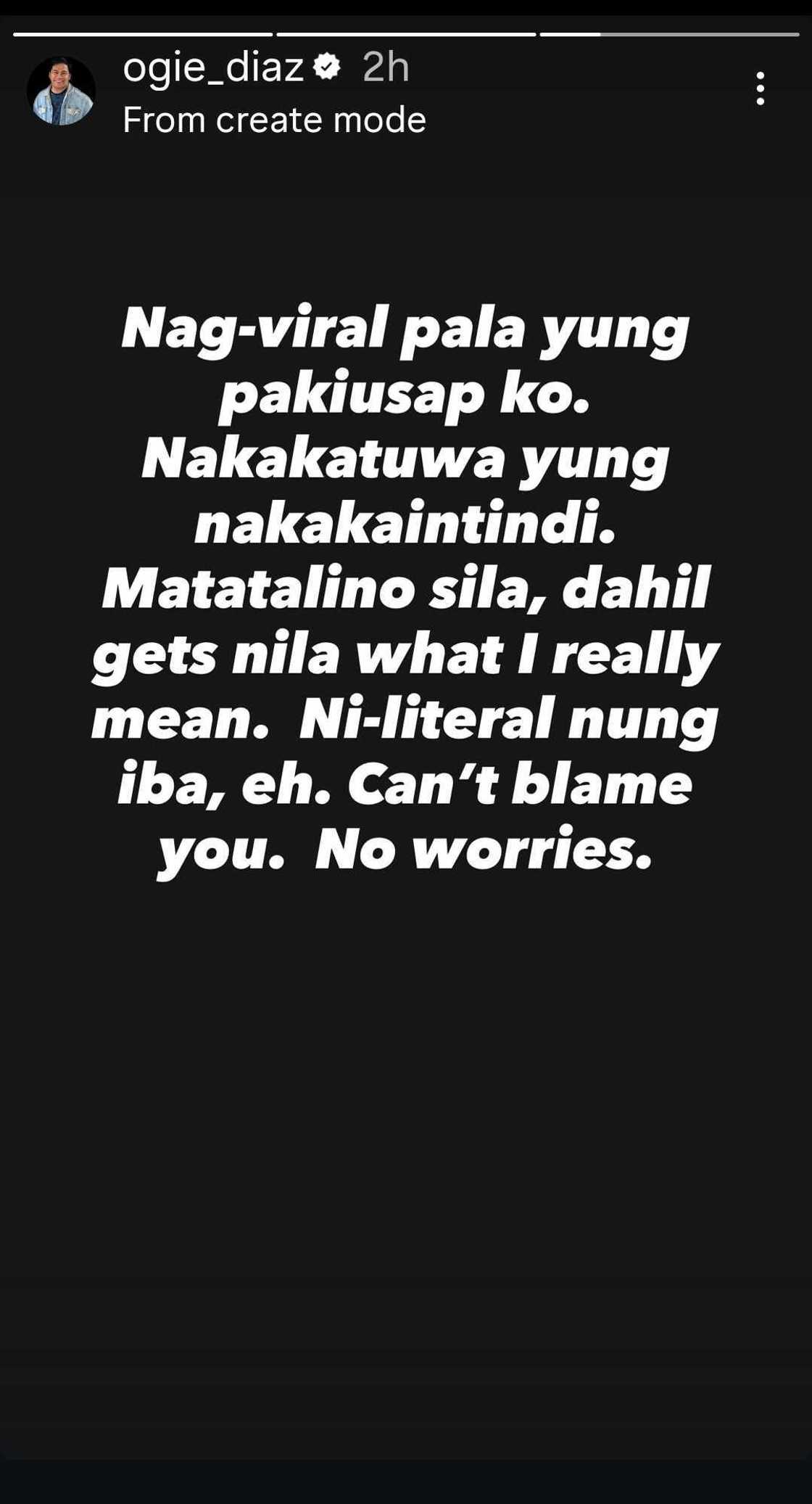 Ogie Diaz reacts to criticism of his viral rally message: “Nag-viral pala yung pakiusap ko”