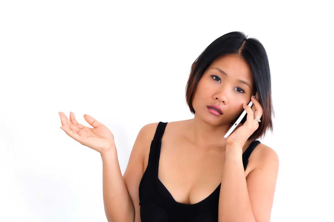 A lady on a phone call