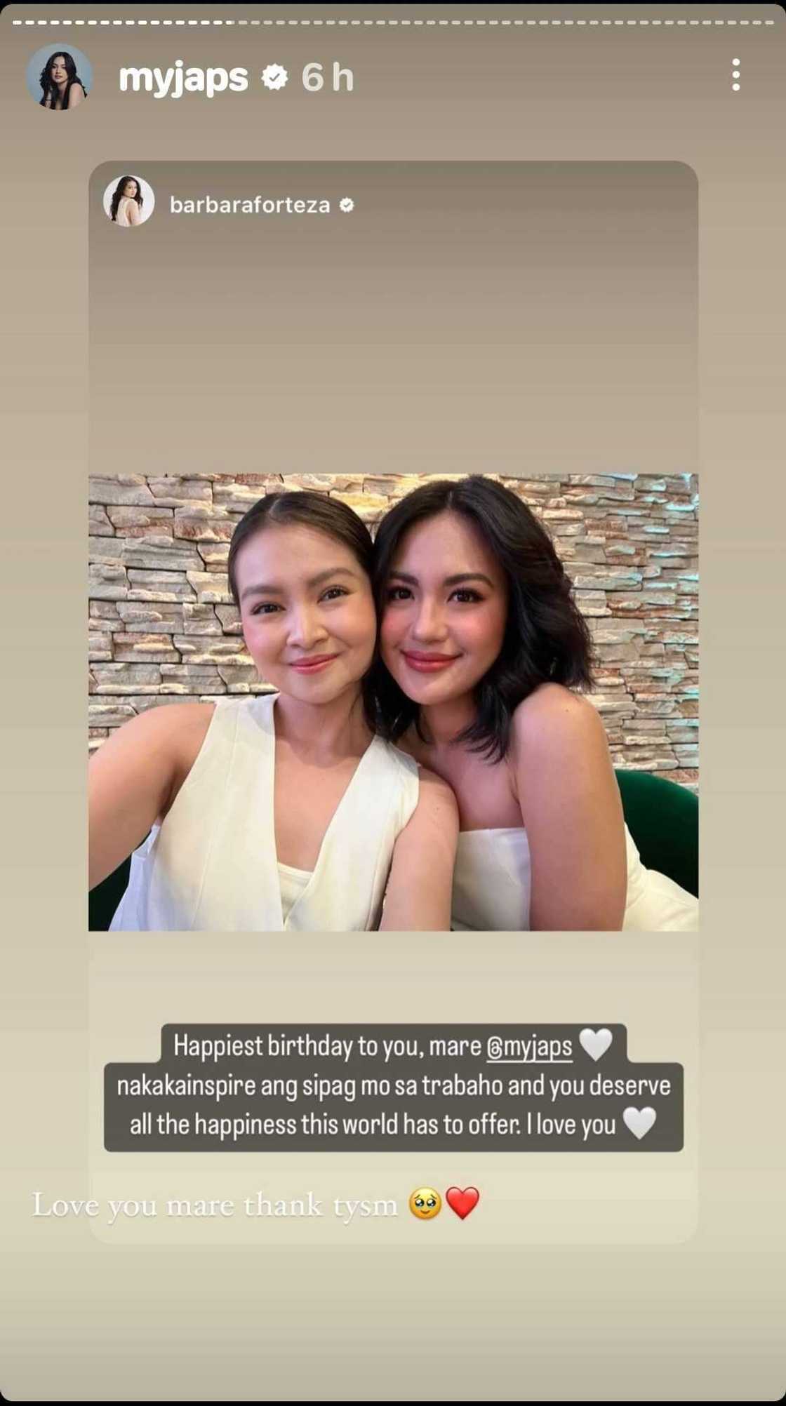 Barbie Forteza pens heartfelt birthday greeting for her “mare” Julie Anne San Jose