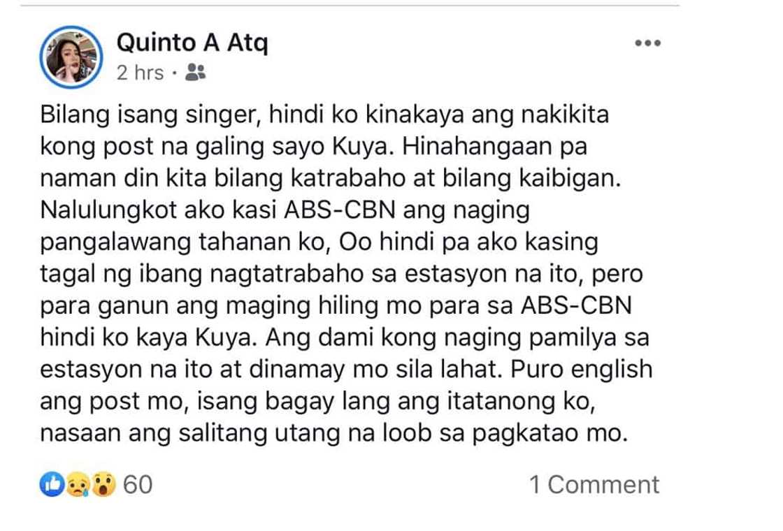 Jimmy Bondoc fires back at celebs who lambasted him over his words vs ABS-CBN Jimmy Bondoc fires back at celebs who lambasted him over his words vs ABS-CBN