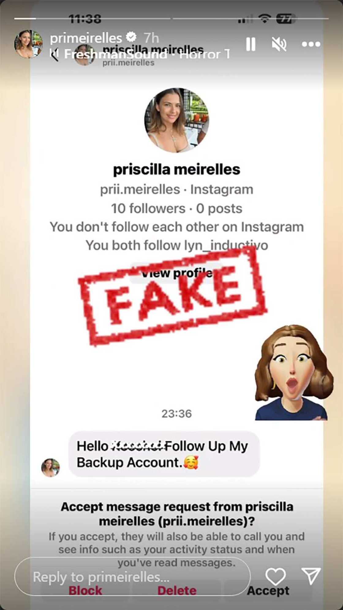 Priscilla Meirelles, inabisuhan kanyang followers ukol isang socmed account na nagpapanggap na siya