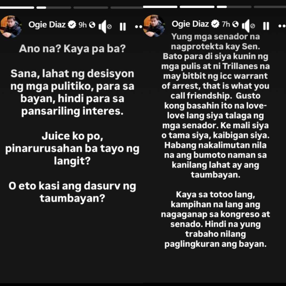 Ogie Diaz, kinuwestyon si Sen. Bato dahil sa isyu ng pagiging “updated” Ogie Diaz, kinuwestyon si Sen. Bato dahil sa isyu ng pagiging “updated”