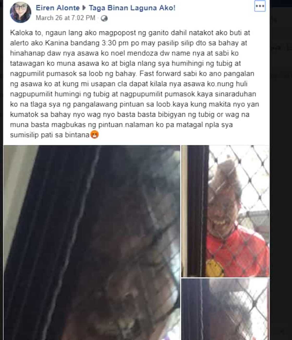 Woman warns netizens against a man who allegedly attempted to break in their house Woman warns netizens against a man who allegedly attempted to break in their house