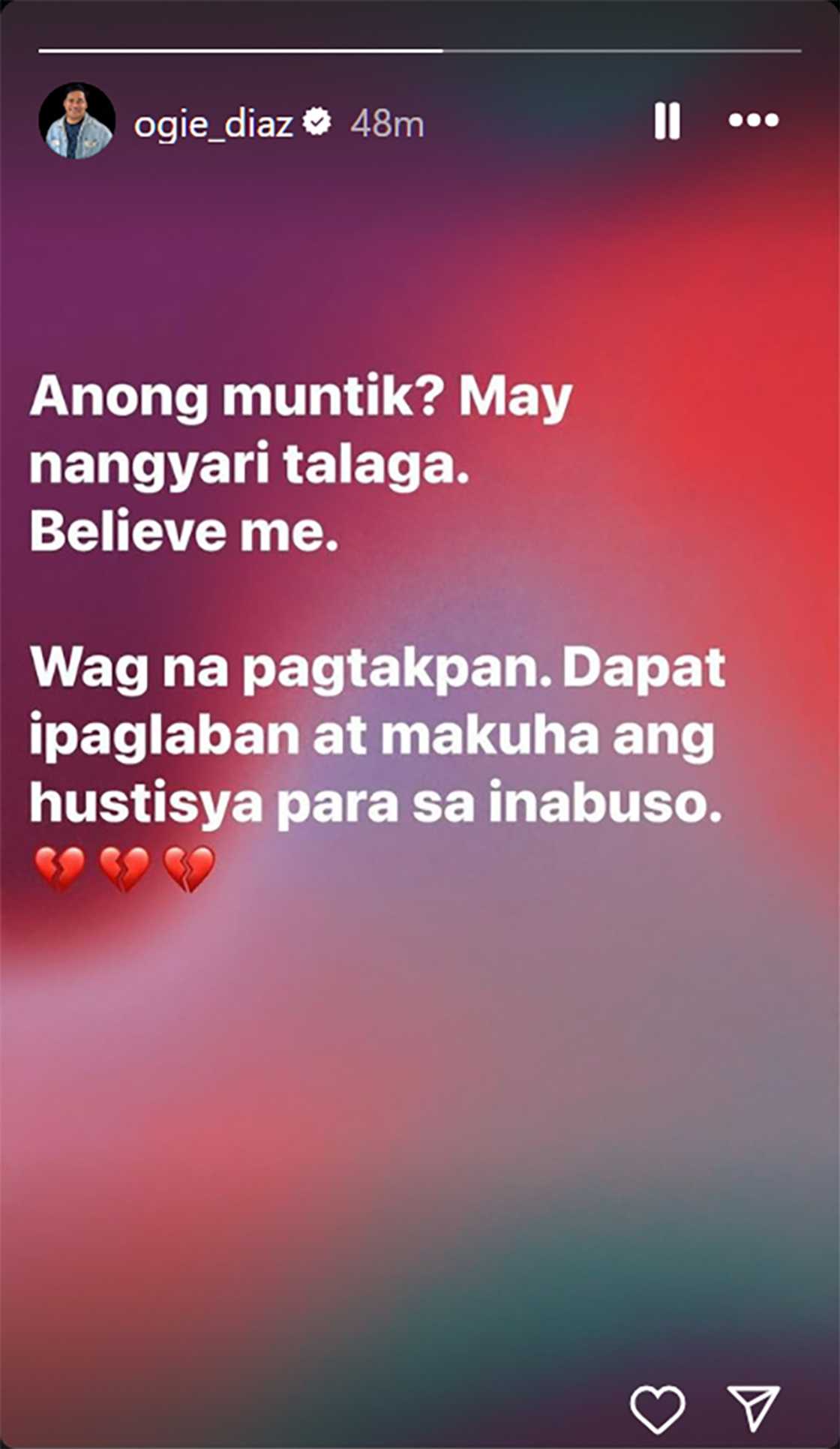 Ogie Diaz, may cryptic post ukol sa “May nangyari talaga”