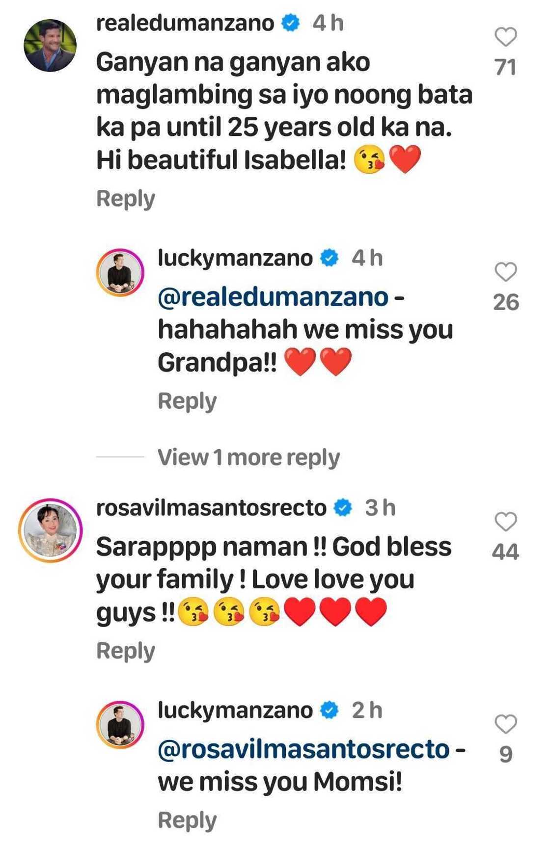 Vilma Santos at Edu Manzano, napa-react sa lambingan nina Luis, Jessy Mendiola, Rosie: “Sarapppp”