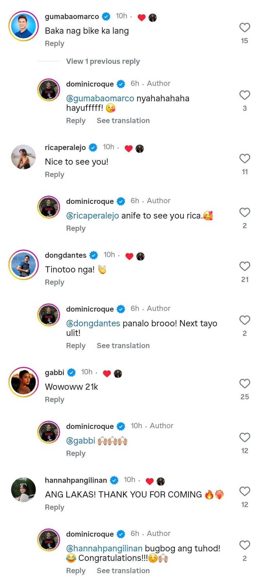 Dingdong Dantes and other celebrities react to Dominic Roque's post: "Tinotoo nga!" Dingdong Dantes and other celebrities react to Dominic Roque's post: "Tinotoo nga!"