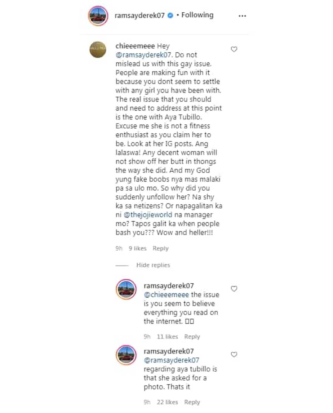 Derek Ramsay takes swipe at bashers saying he’s gay Derek Ramsay takes swipe at bashers saying he’s gay