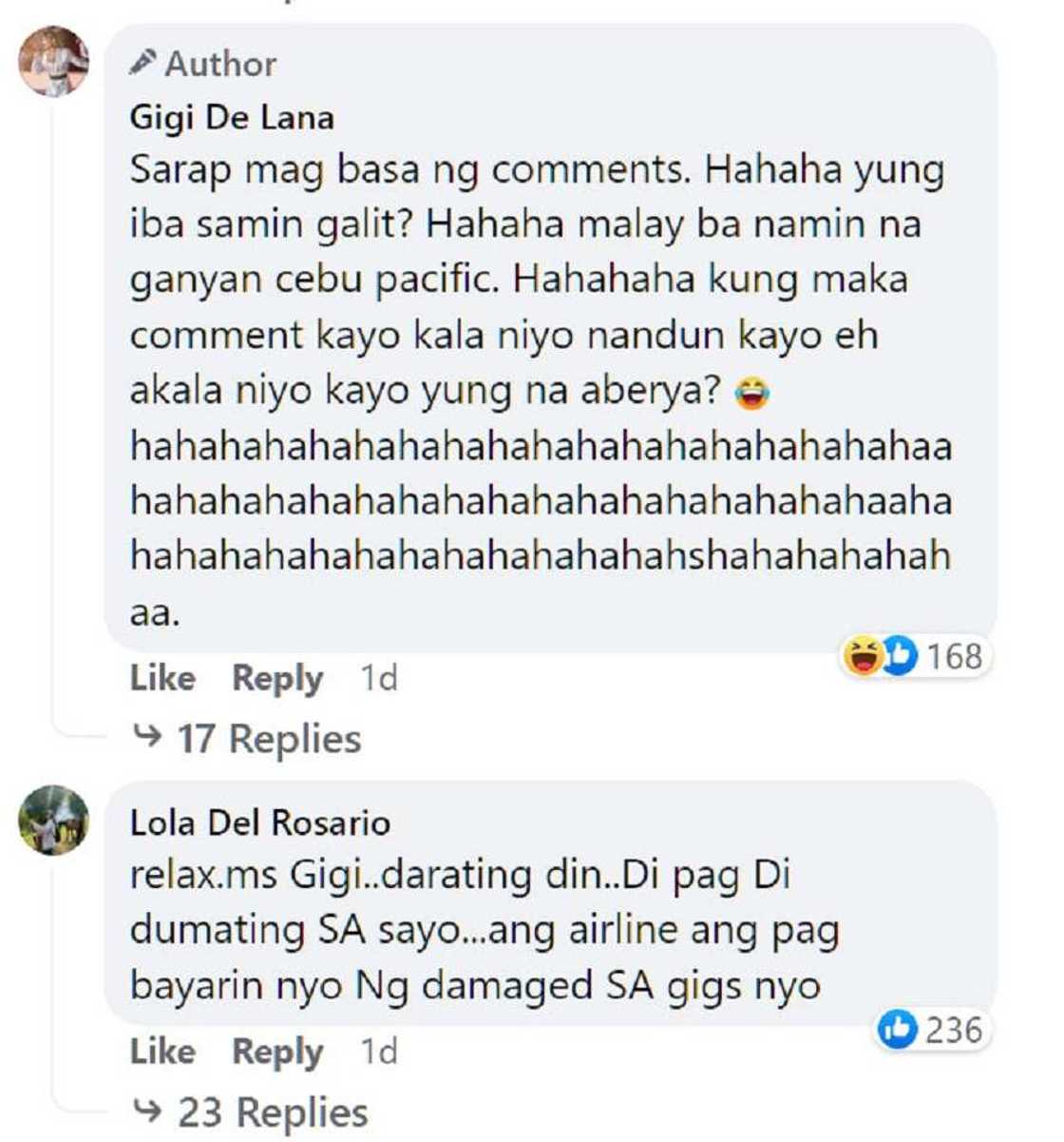 Gigi De Lana, umalma sa reaksyon ng ibang netizens sa post ukol sa airline company: “Kayo yung na aberya?” Gigi De Lana, umalma sa reaksyon ng ibang netizens sa post ukol sa airline company: “Kayo yung na aberya?”