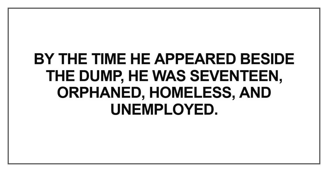 By the time he appeared beside the dump By the time he appeared beside the dump