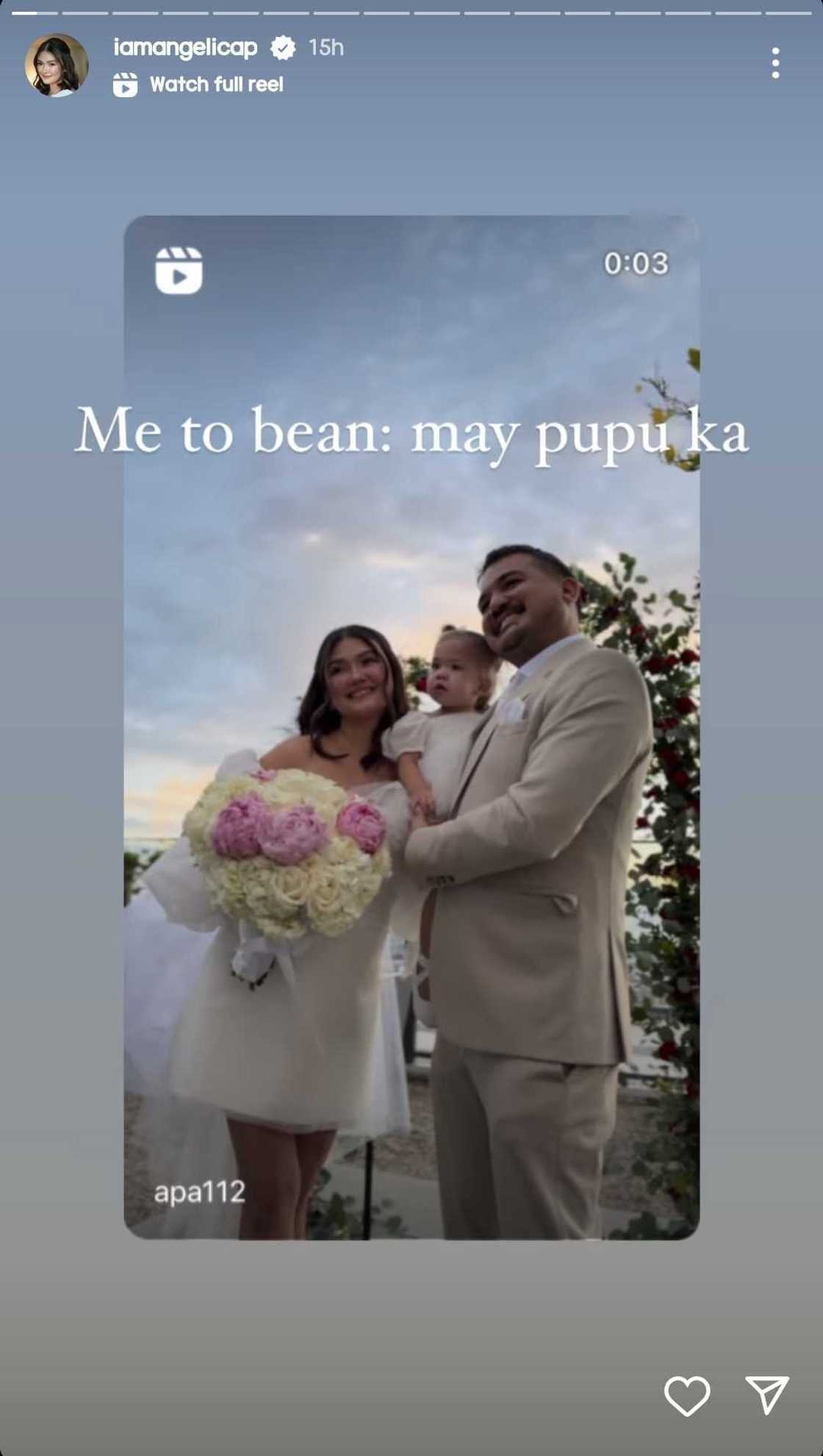 Angelica Panganiban, binuking ang candid video nila ni Bean mula sa kasal Angelica Panganiban, binuking ang candid video nila ni Bean mula sa kasal