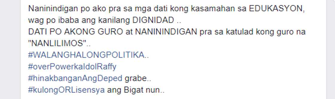 Dating guro, naglabas ng saloobin kaugnay sa isyu ng kapwa guro Dating guro, naglabas ng saloobin kaugnay sa isyu ng kapwa guro
