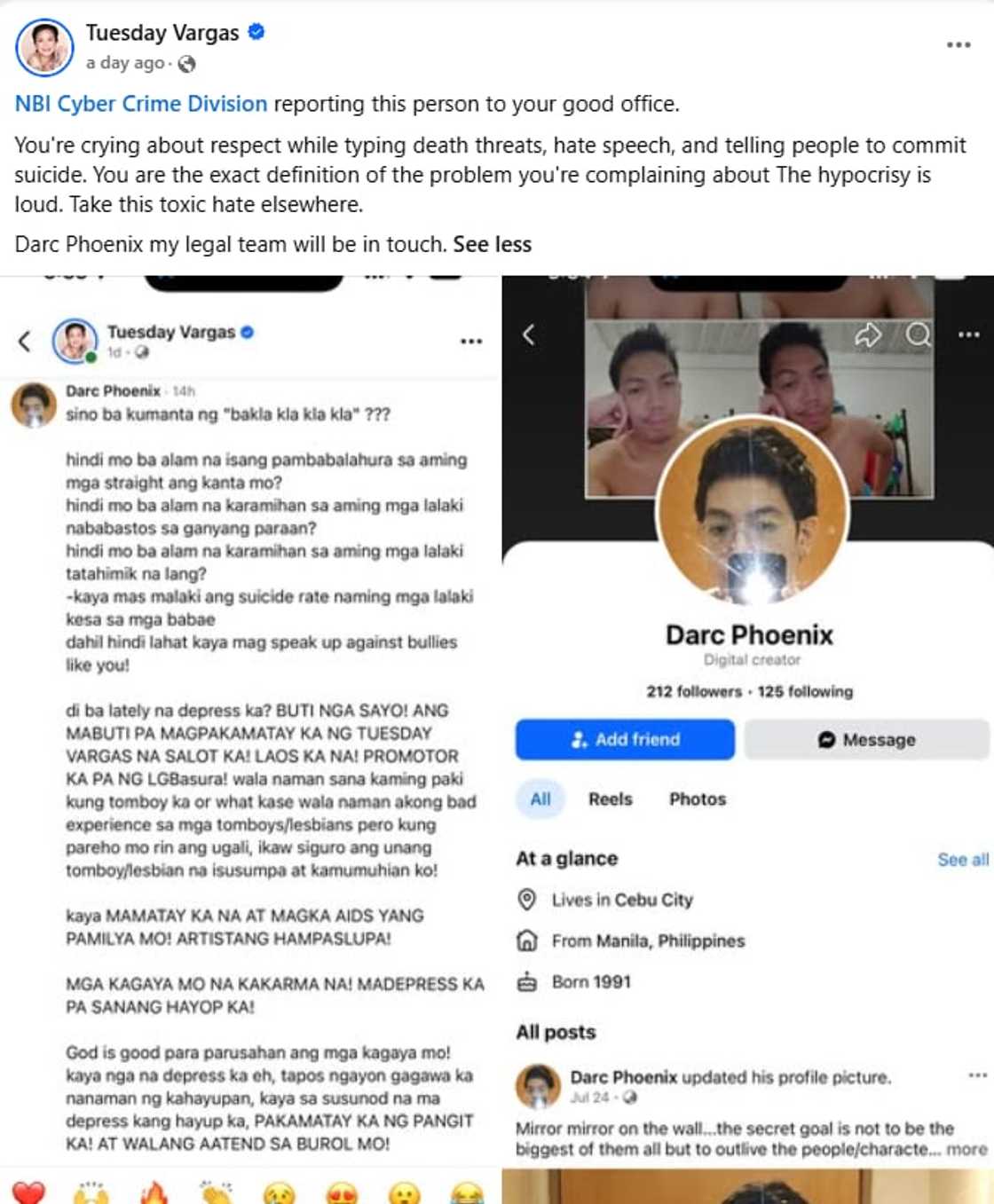 Tuesday Vargas, nagsumbong sa NBI matapos makatanggap ng death threats