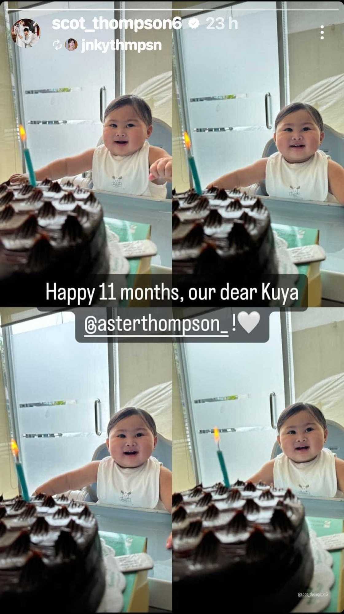 Scottie Thompson, Jinky Serrano celebrate Aster turning 11 months old