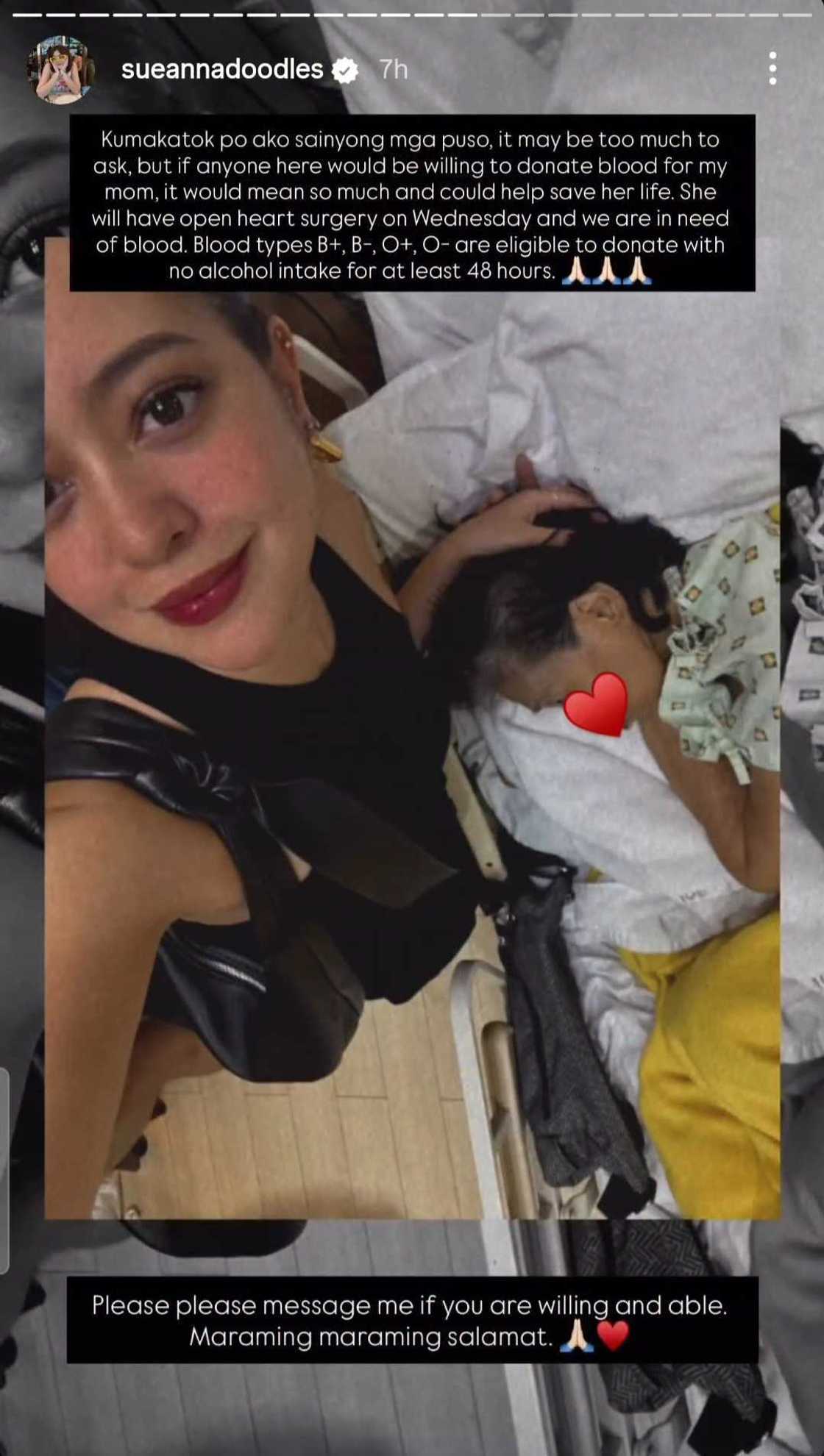 Sue Ramirez, humihingi ng tulong para sa operasyon ng ina: "Kumakatok po ako sa inyong mga puso"