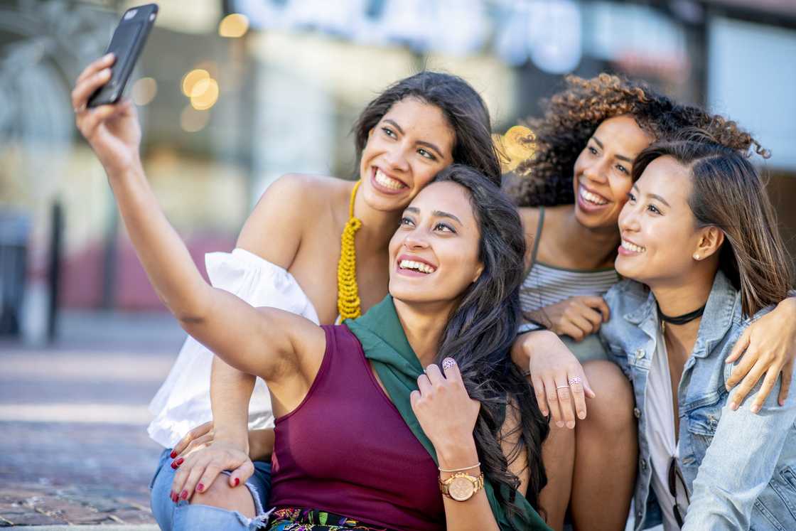 A group of women taking a selfie
