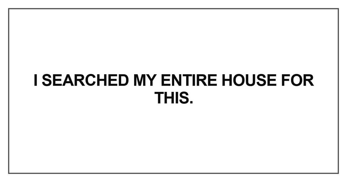 I searched my entire house for this I searched my entire house for this