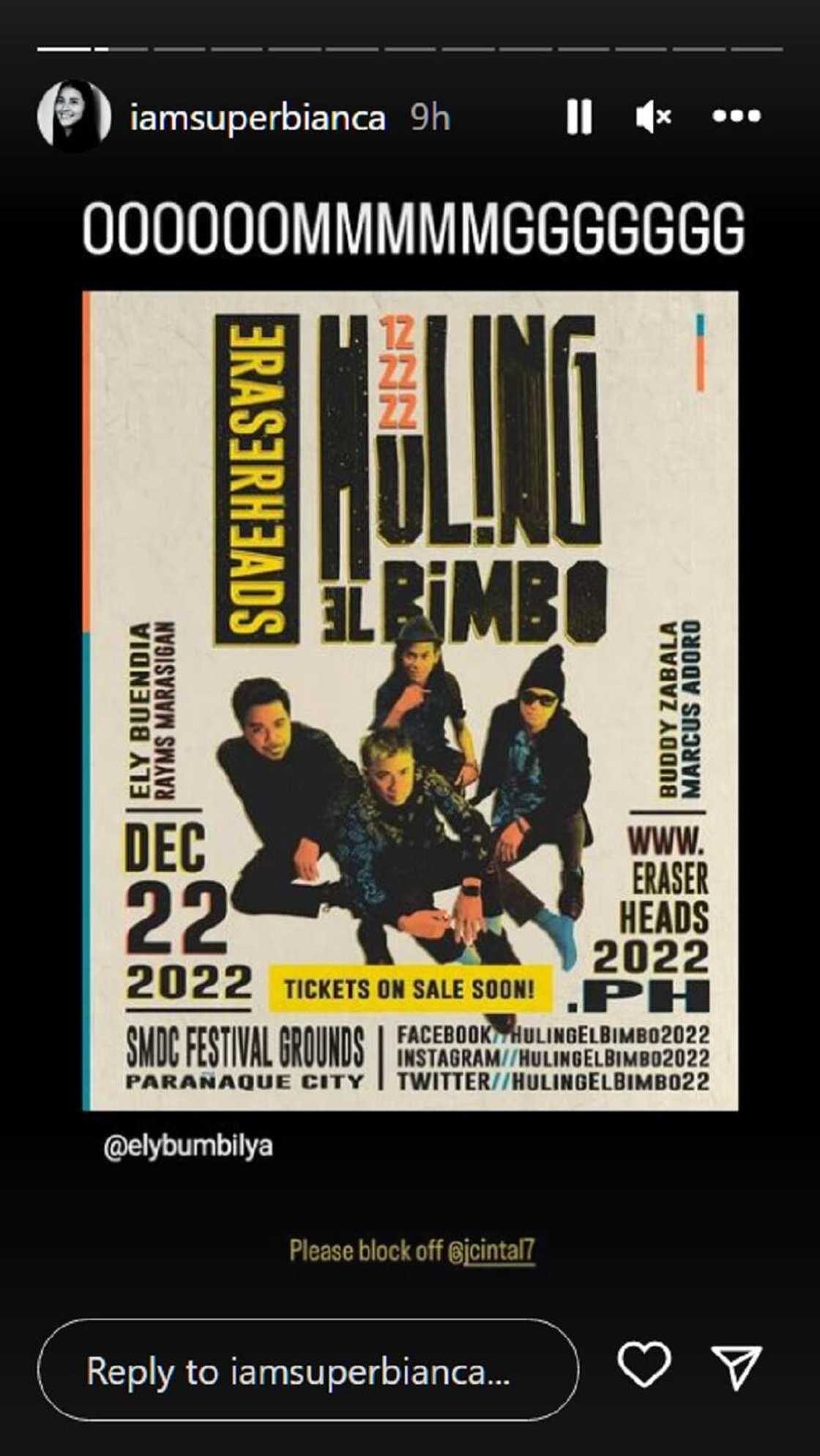 Bianca Gonzalez, nagpahayag ng matinding excitement sa Eheads reunion sa December: “OMG” Bianca Gonzalez, nagpahayag ng matinding excitement sa Eheads reunion sa December: “OMG”