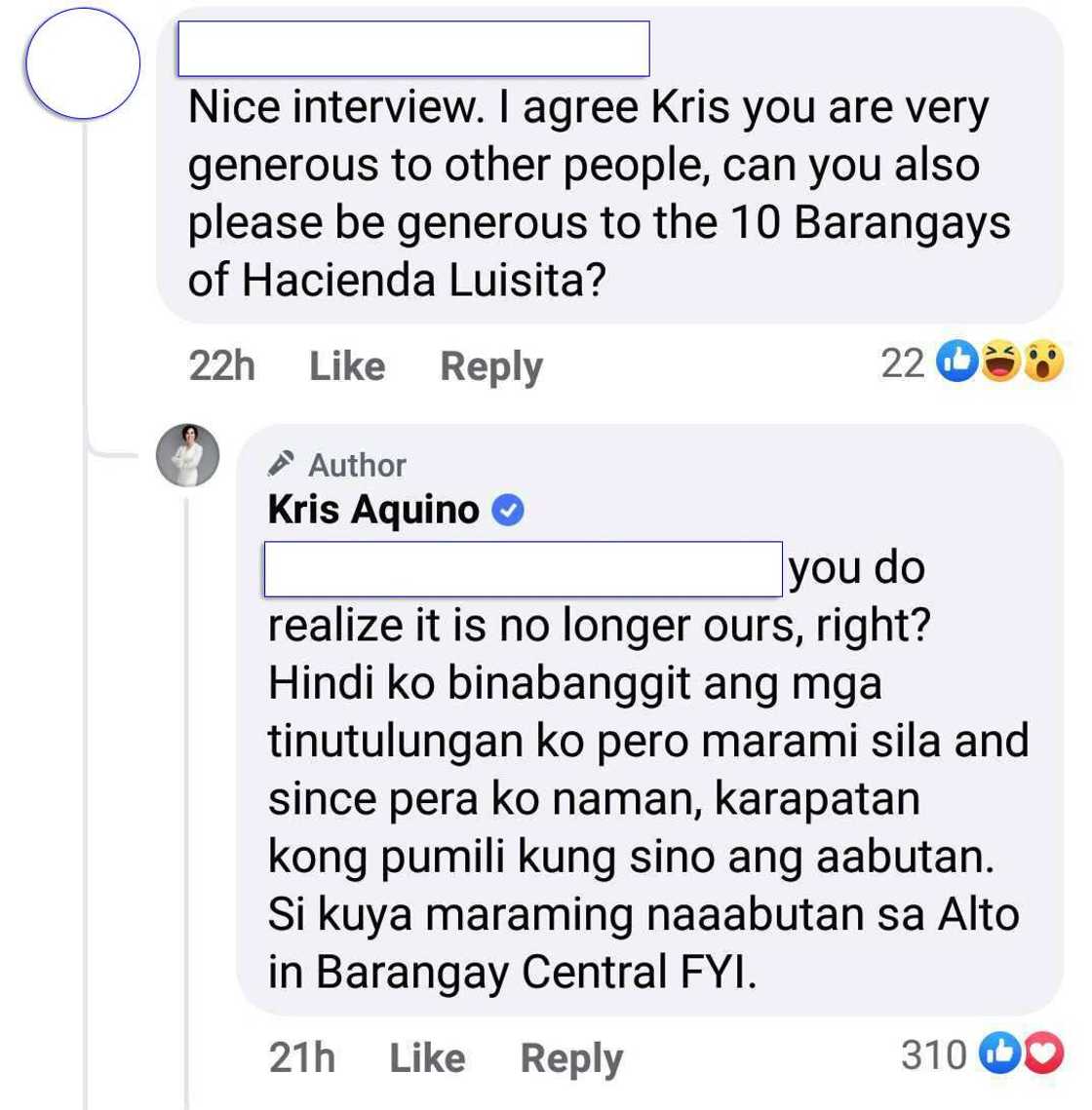 Kris Aquino, sinupalpal ang netizen na nagpatutsada sa kanyang pagtulong Kris Aquino, sinupalpal ang netizen na nagpatutsada sa kanyang pagtulong
