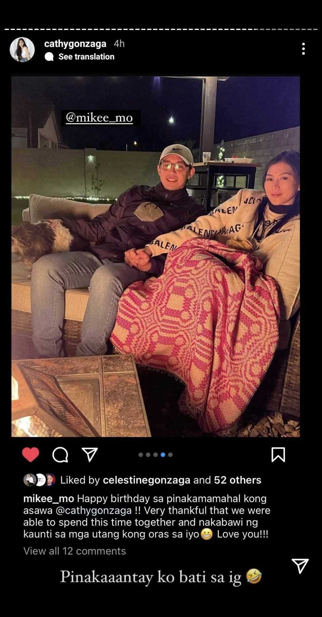 Alex Gonzaga on Mikee Morada's sweet post: "Pinaka-aantay ko bati sa IG" Alex Gonzaga on Mikee Morada's sweet post: "Pinaka-aantay ko bati sa IG"