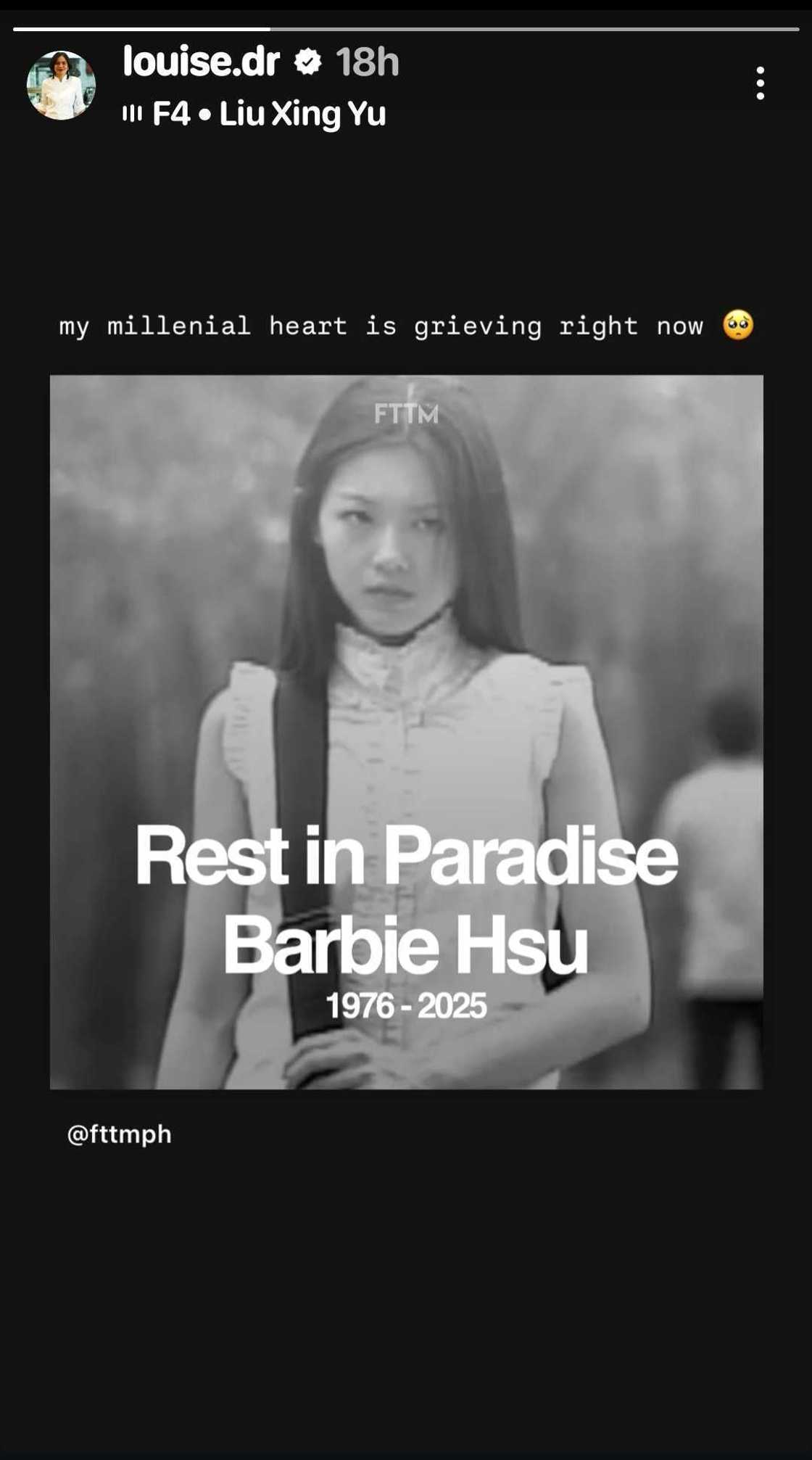 Louise Delos Reyes, nag-react sa pagpanaw ni Barbie Hsu o Shan Cai ng ‘Meteor Garden’ Louise Delos Reyes, nag-react sa pagpanaw ni Barbie Hsu o Shan Cai ng ‘Meteor Garden’