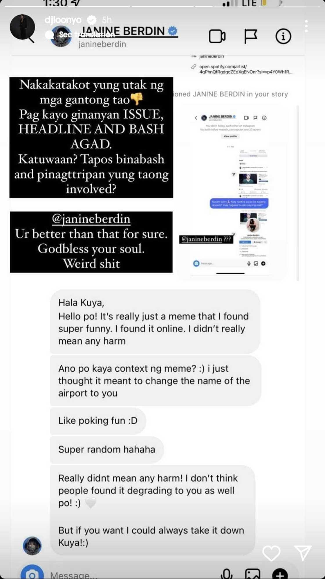 DJ Loonyo, umalma matapos gawing cover photo ni Janine Berdin ang 'airport' meme niya DJ Loonyo, umalma matapos gawing cover photo ni Janine Berdin ang 'airport' meme niya