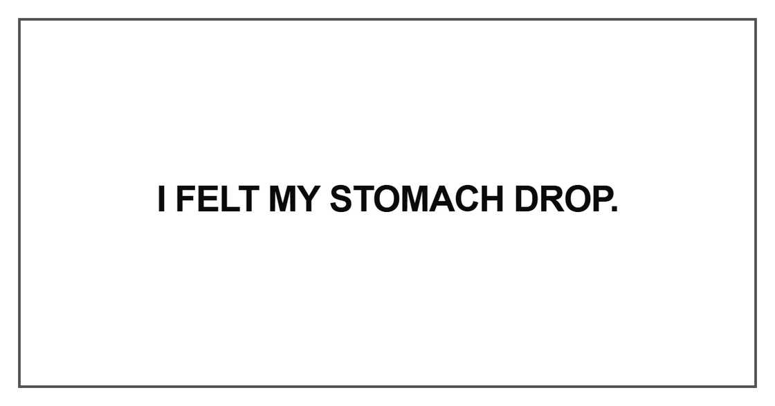 I felt my stomach drop I felt my stomach drop