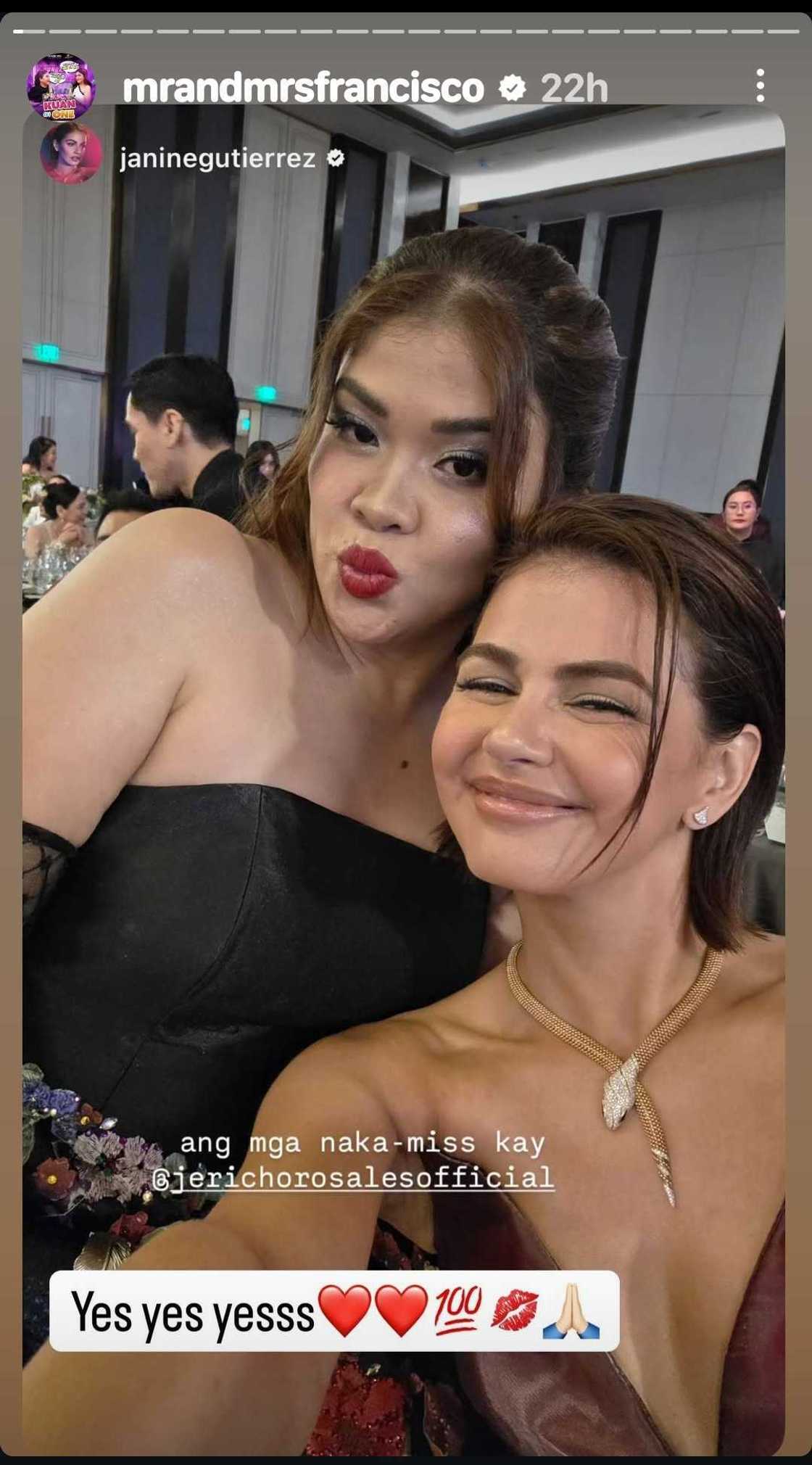 Janine Gutierrez, may makulit na caption sa selfie nila ni Melai Cantiveros Janine Gutierrez, may makulit na caption sa selfie nila ni Melai Cantiveros