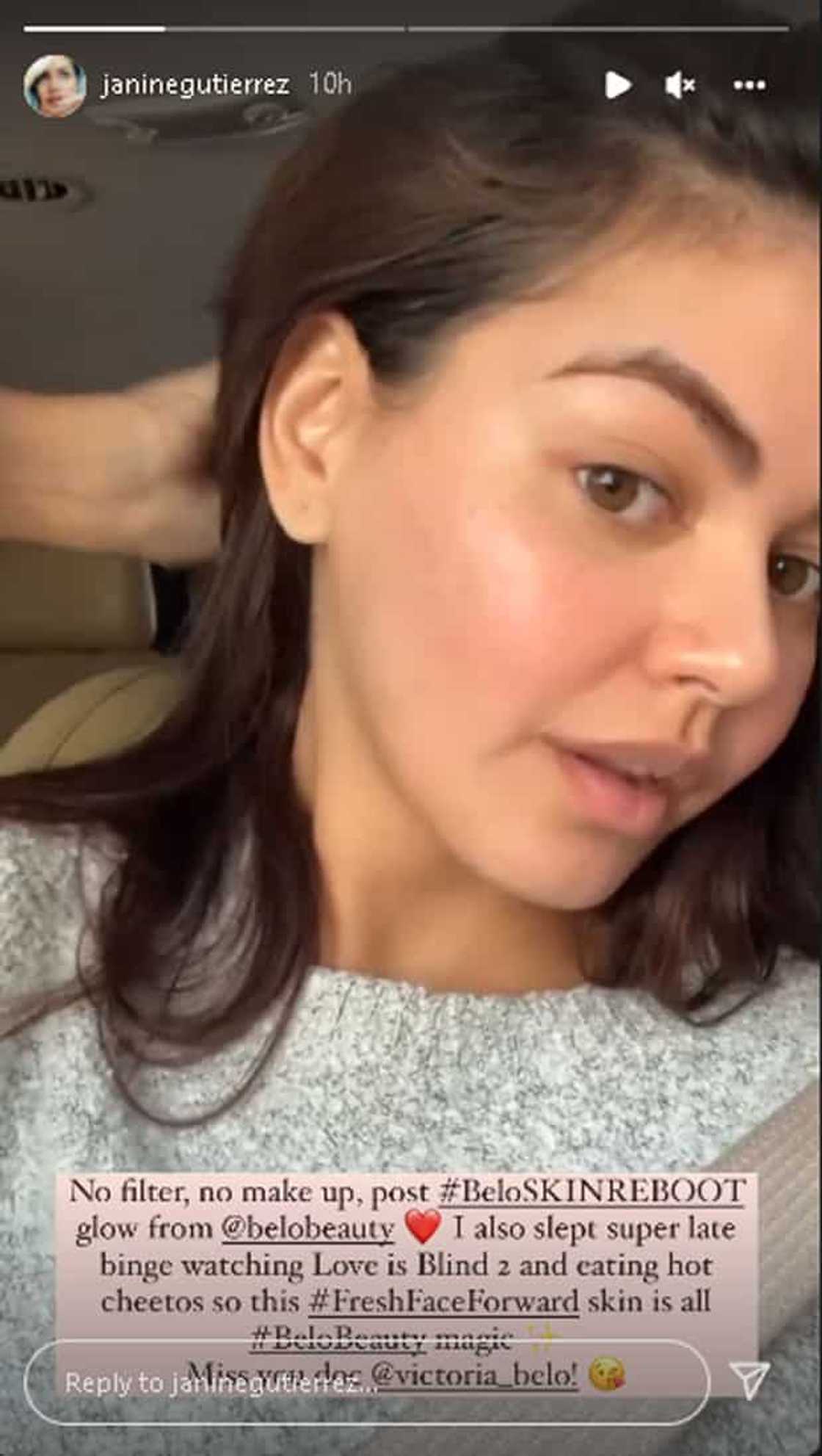 Janine Gutierrez, ibinandera ang kanyang "no filter, no make up" look