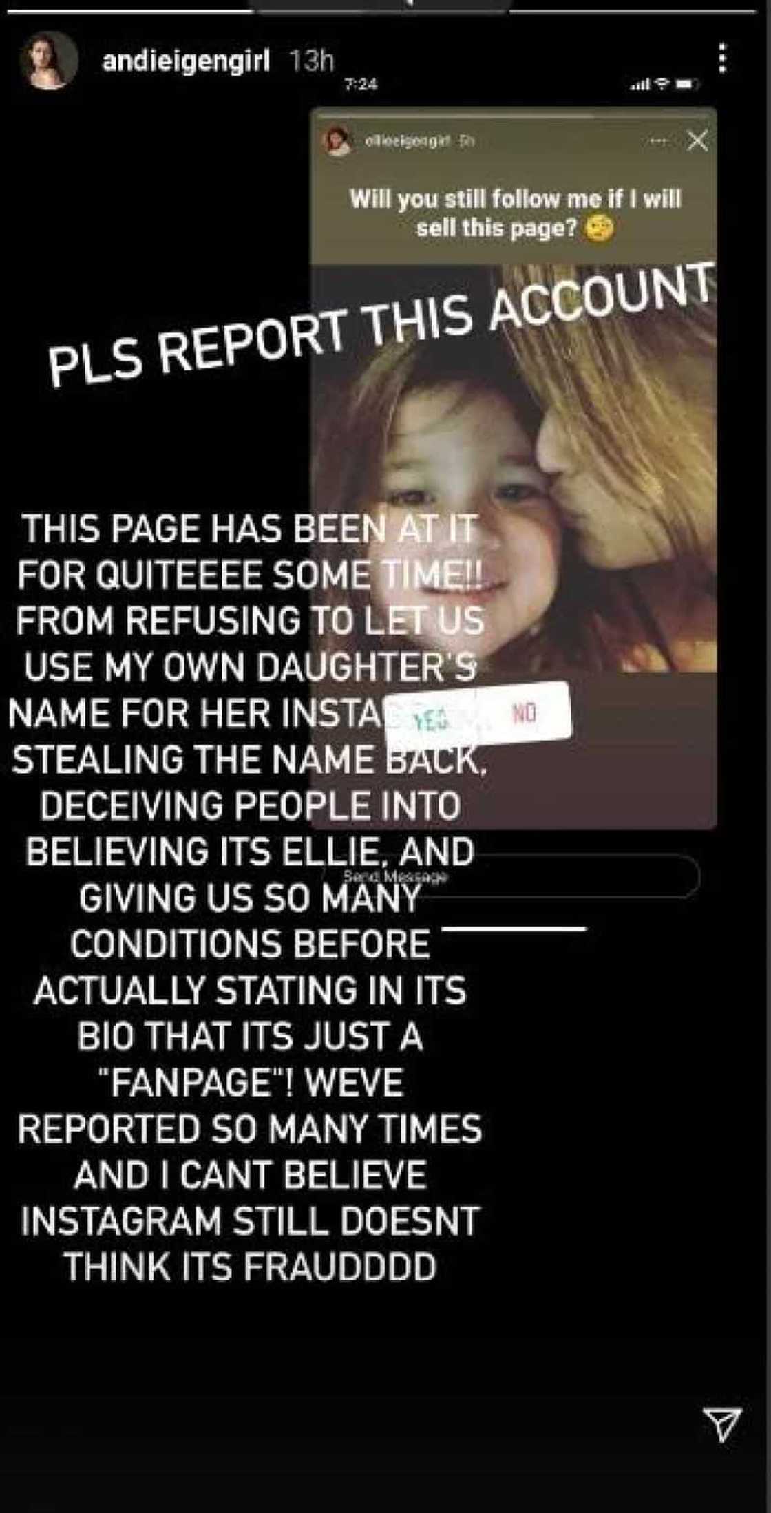 Andi Eigenmann slams unknown person who pretends to be Ellie on social media Andi Eigenmann slams unknown person who pretends to be Ellie on social media