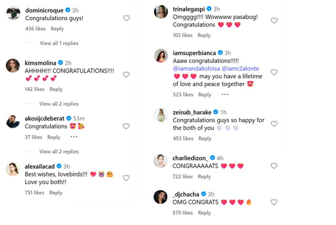 Celebrities react to Loisa Andalio, Ronnie Alonte’s wedding