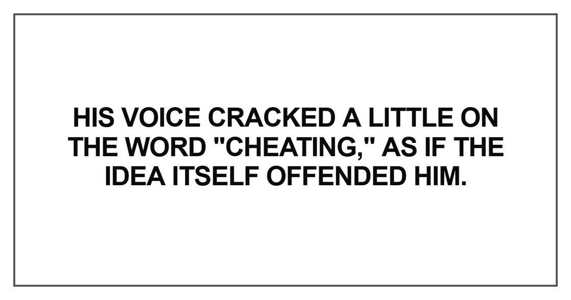 His voice cracked a little on the word His voice cracked a little on the word