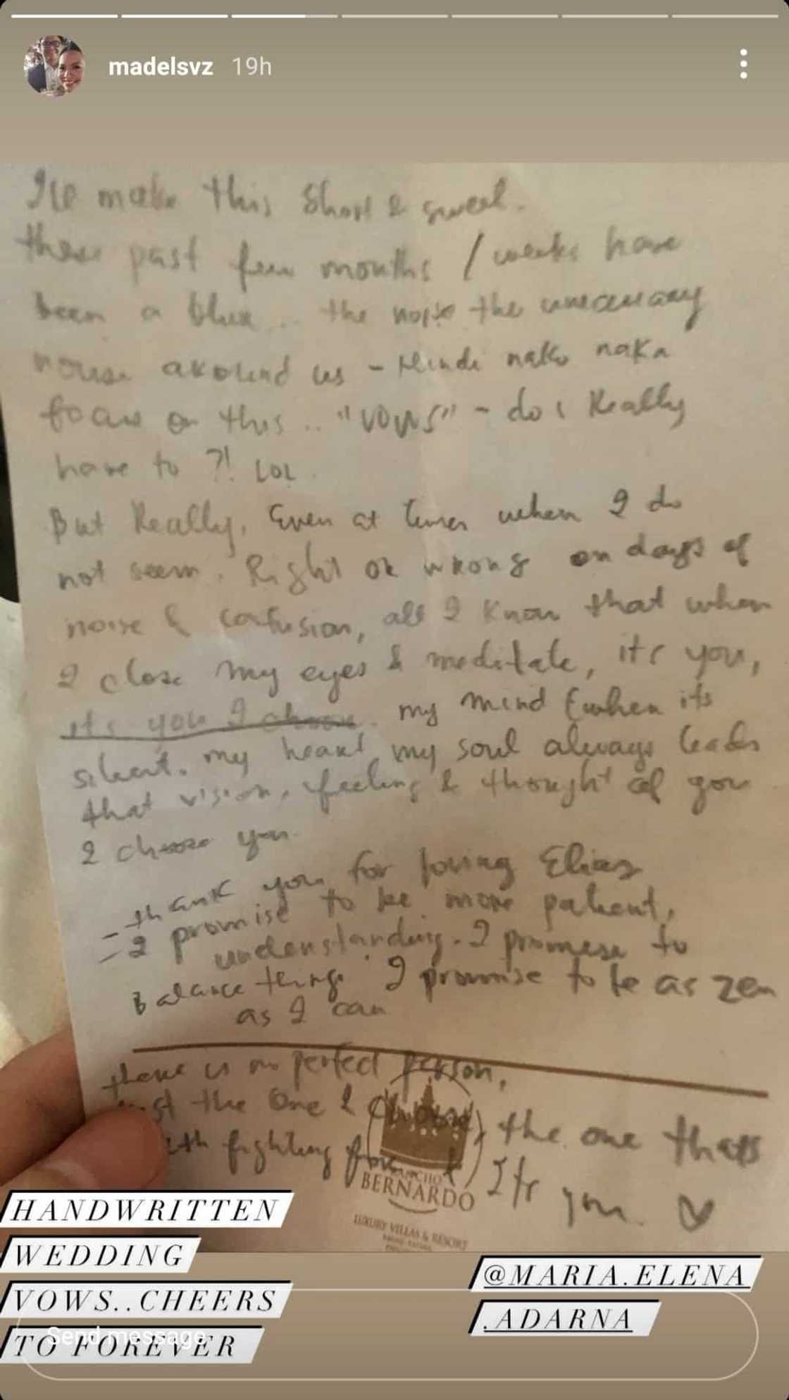 Ellen Adarna's handwritten wedding vows to Derek Ramsay touches netizens' hearts