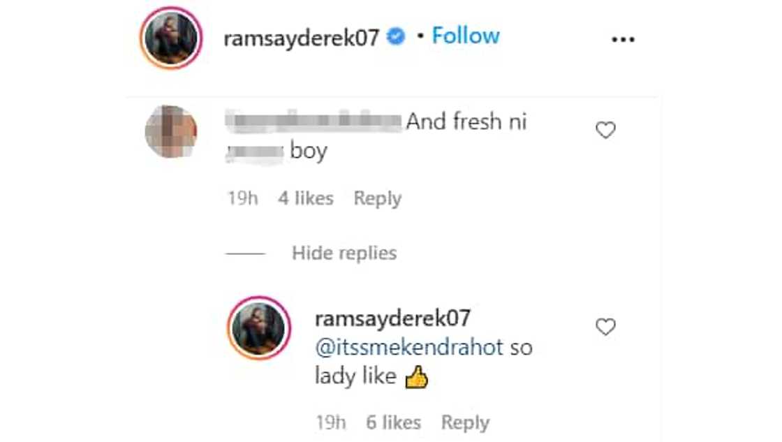 Derek Ramsay gave a sarcastic response to a basher who called him a foul name