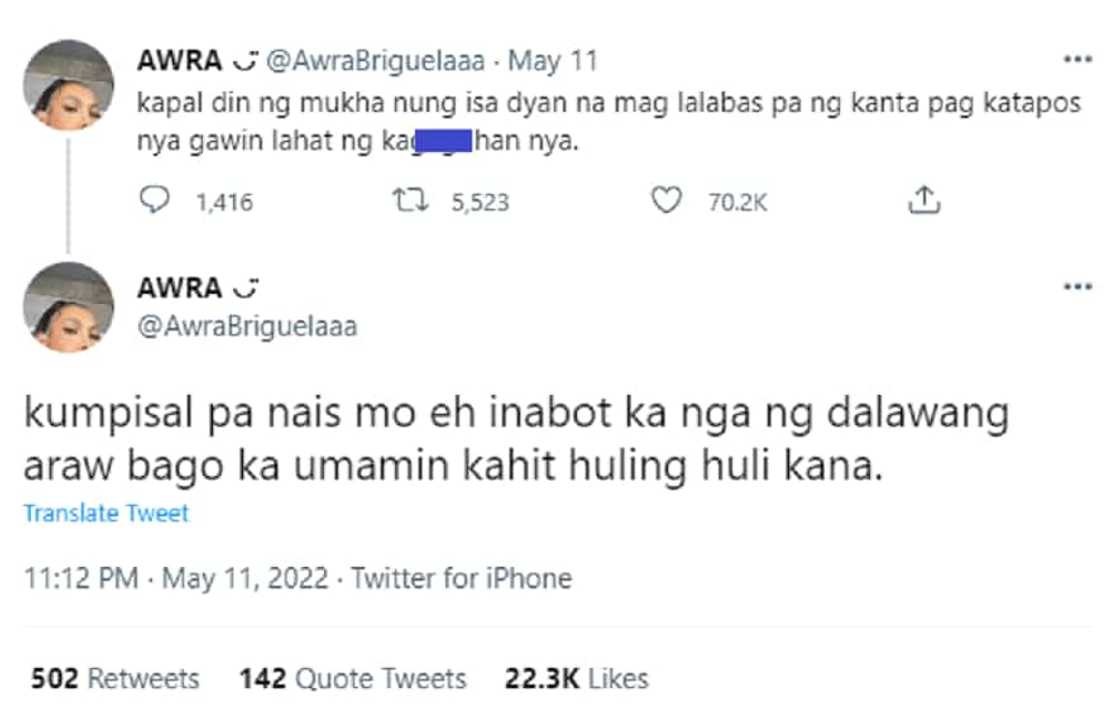 Awra Briguela, may maanghang na mensahe kay Skusta Clee: "kumpisal pa nais mo"