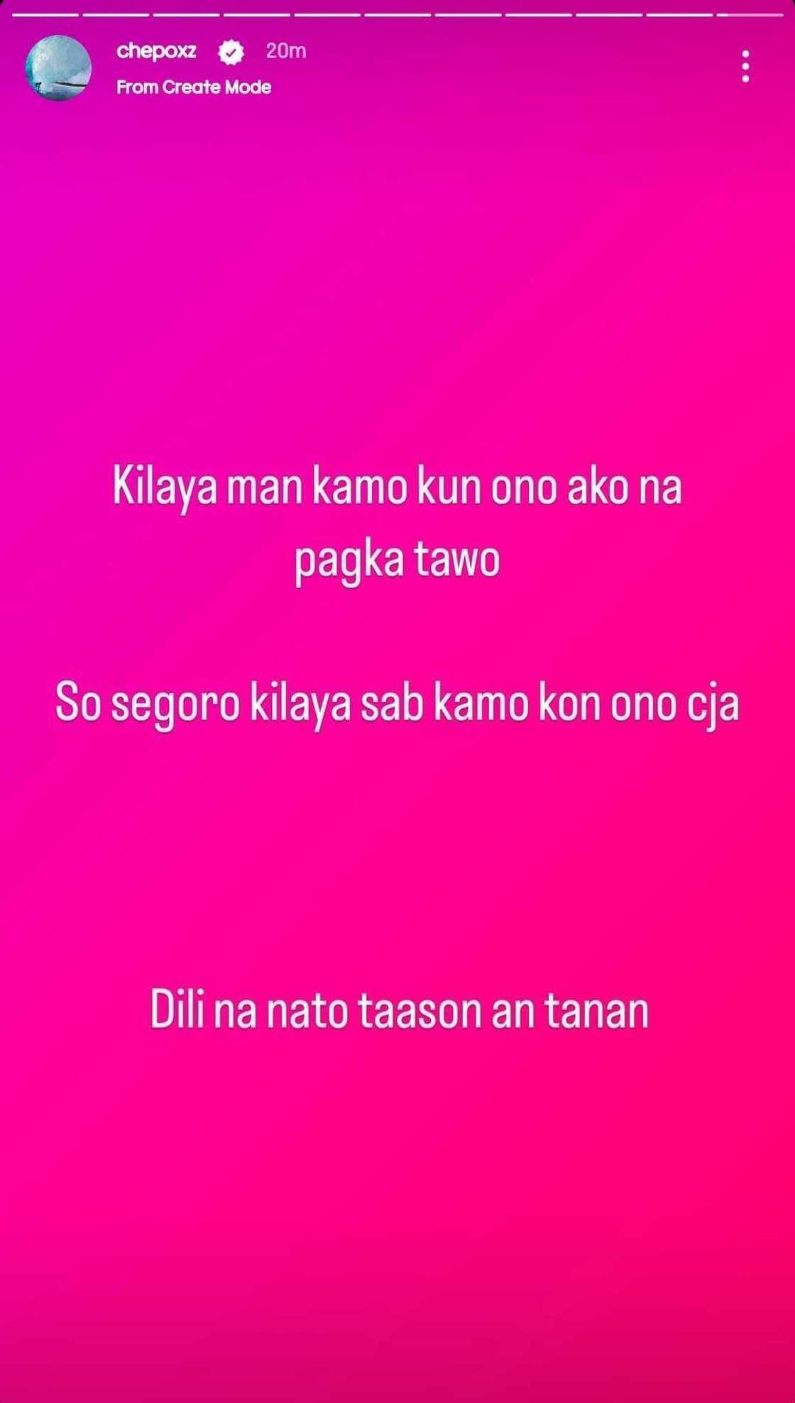 Philmar Alipayo, may panibagong cryptic post: "Waya nay tagoay" Philmar Alipayo, may panibagong cryptic post: "Waya nay tagoay"