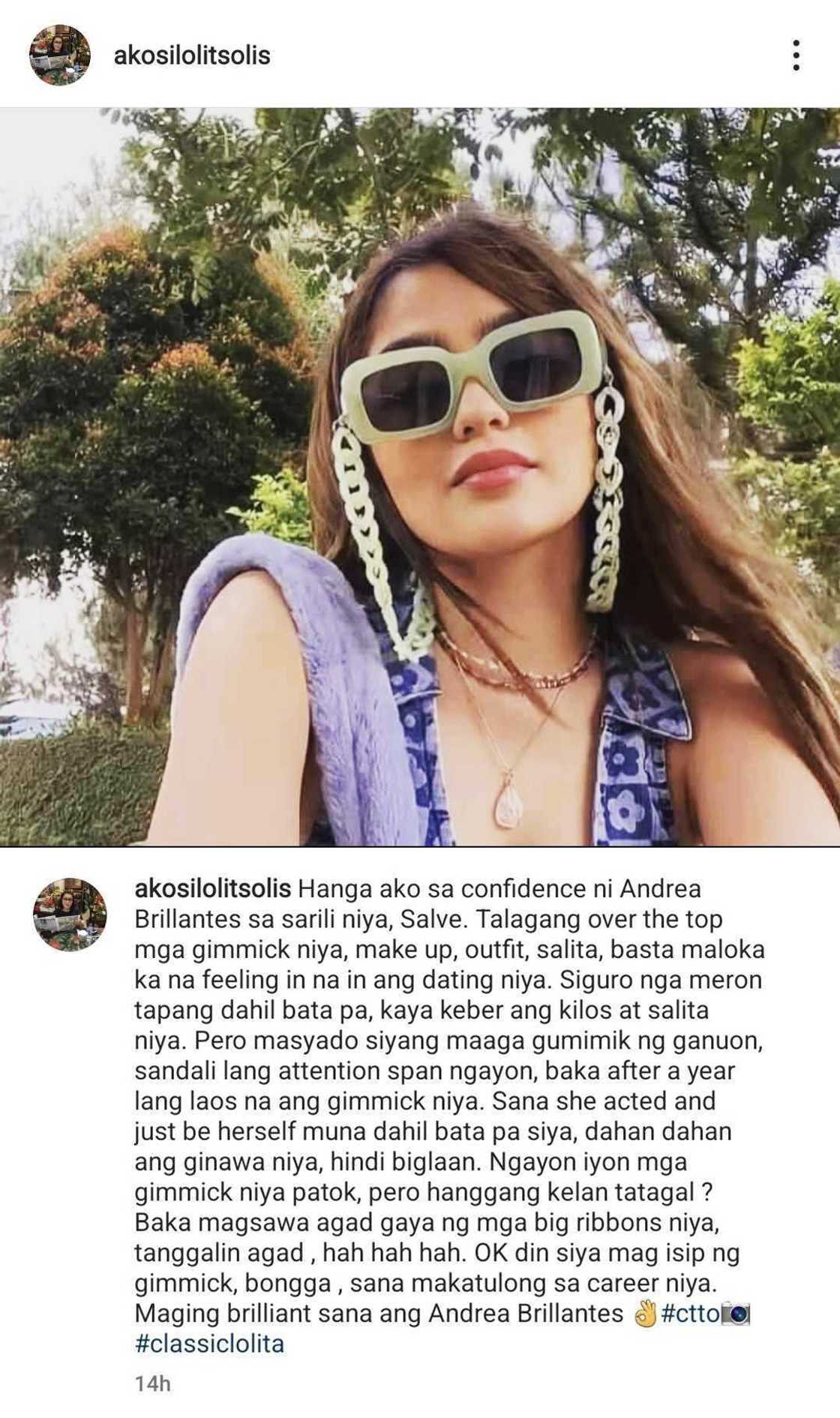 Lolit Solis, sinabing "over the top" ang mga gimmick umano ni Andrea Brillantes Lolit Solis, sinabing "over the top" ang mga gimmick umano ni Andrea Brillantes