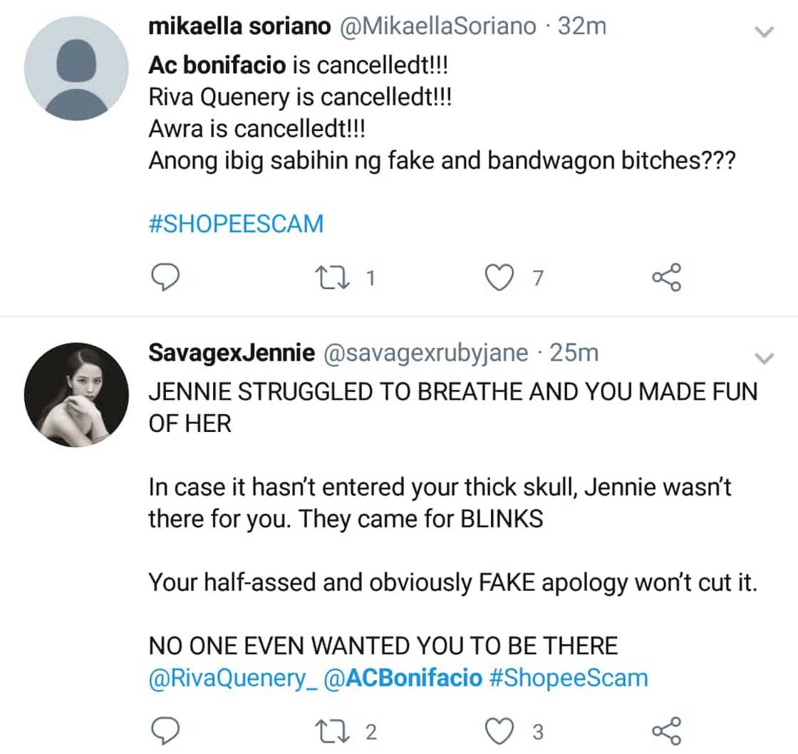 Netizens express anger at AC Bonifacio, Riva Quenery, and Awra for laughing at BLACKPINK's Jennie Netizens express anger at AC Bonifacio, Riva Quenery, and Awra for laughing at BLACKPINK's Jennie