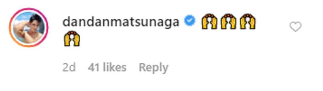 Heart Evangelista's ex-boyfriend Daniel Matsunaga comments on her IG post