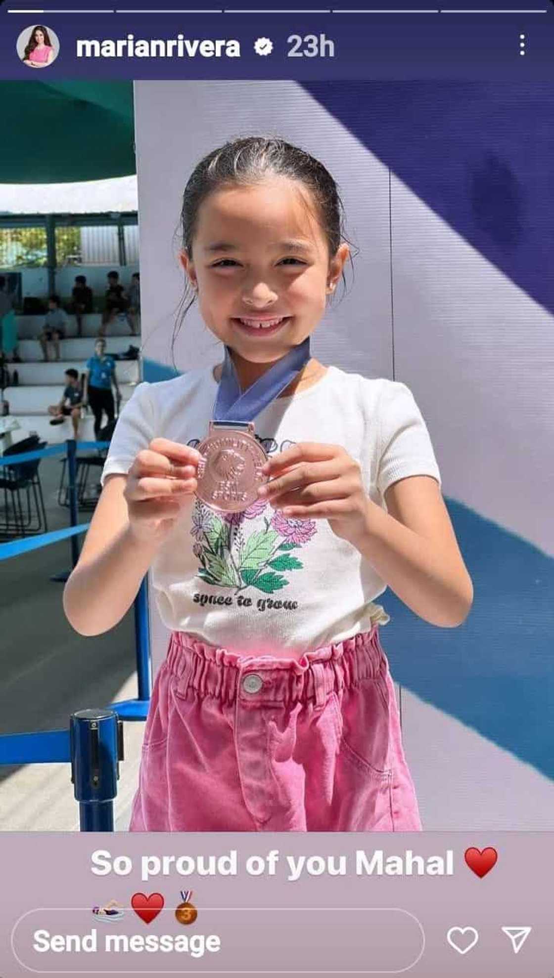 Zia Dantes wins medal foe swimming; Marian Rivera: “So proud of you” Zia Dantes wins medal foe swimming; Marian Rivera: “So proud of you”