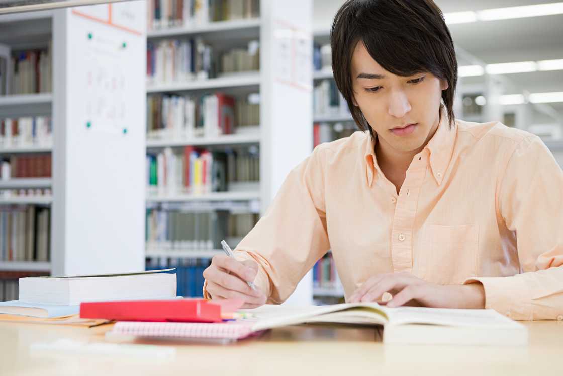 A student in the library