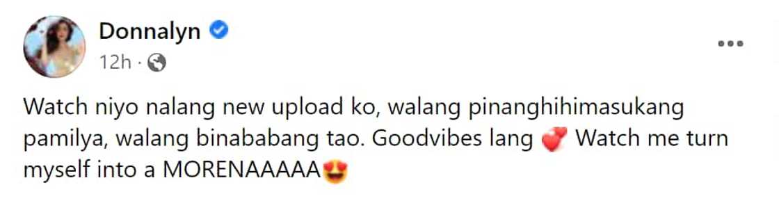 Donnalyn Bartolome, nagpasaring tungkol sa "panghihimasok sa pamilya" Donnalyn Bartolome, nagpasaring tungkol sa "panghihimasok sa pamilya"