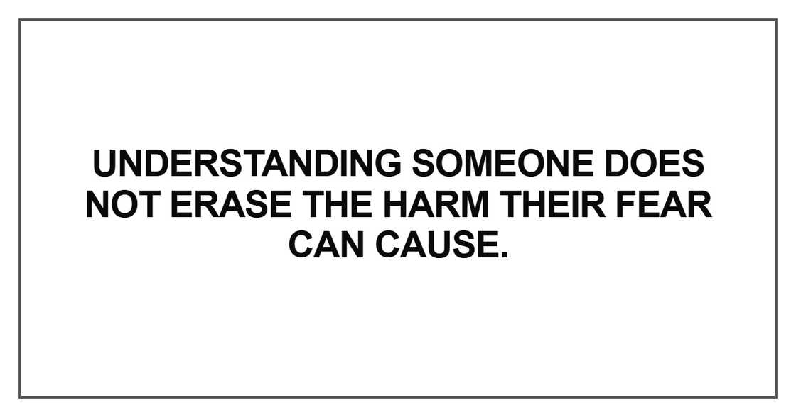 Understanding someone does not erase Understanding someone does not erase