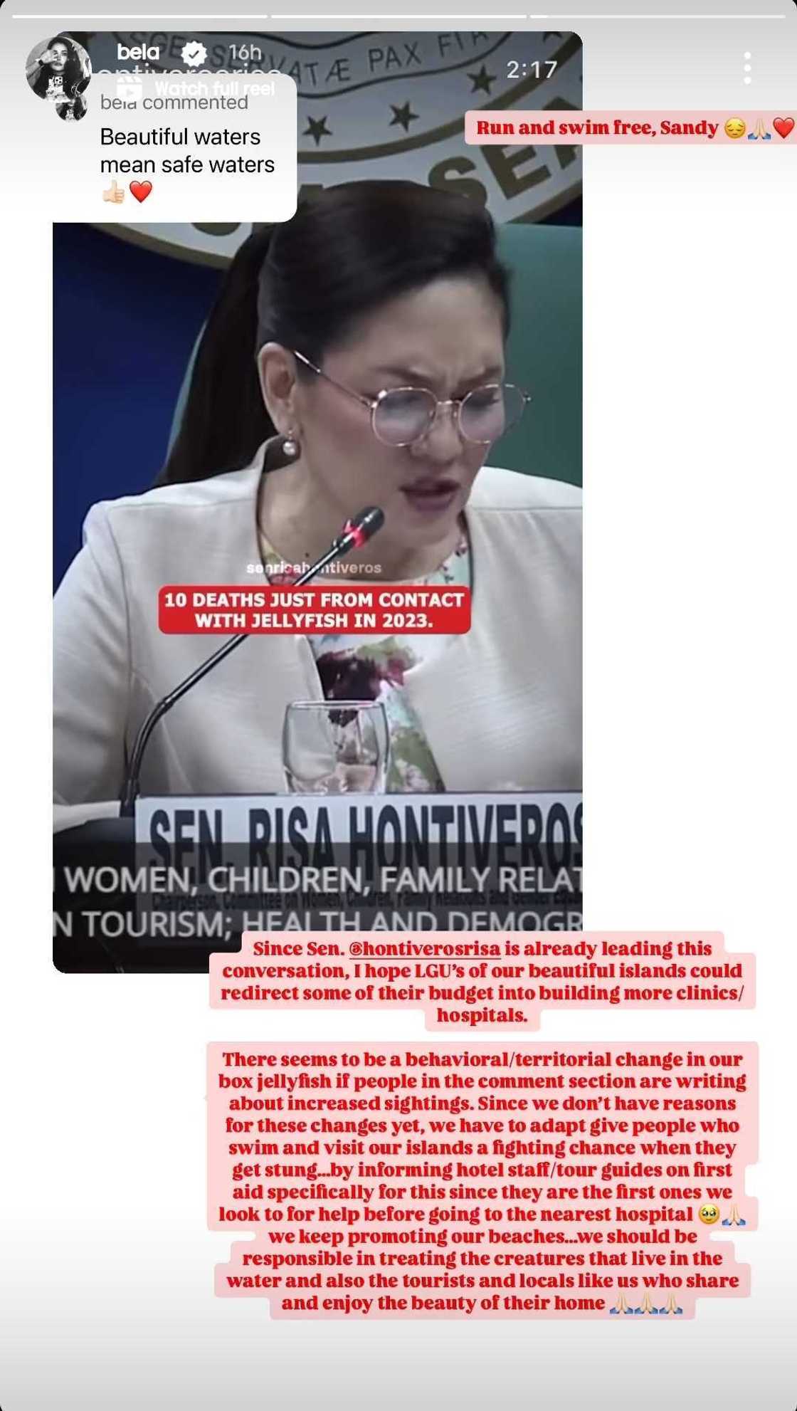 Bela Padilla voices support for Senator Risa Hontiveros' 'Sandy's Act' Bela Padilla voices support for Senator Risa Hontiveros' 'Sandy's Act'