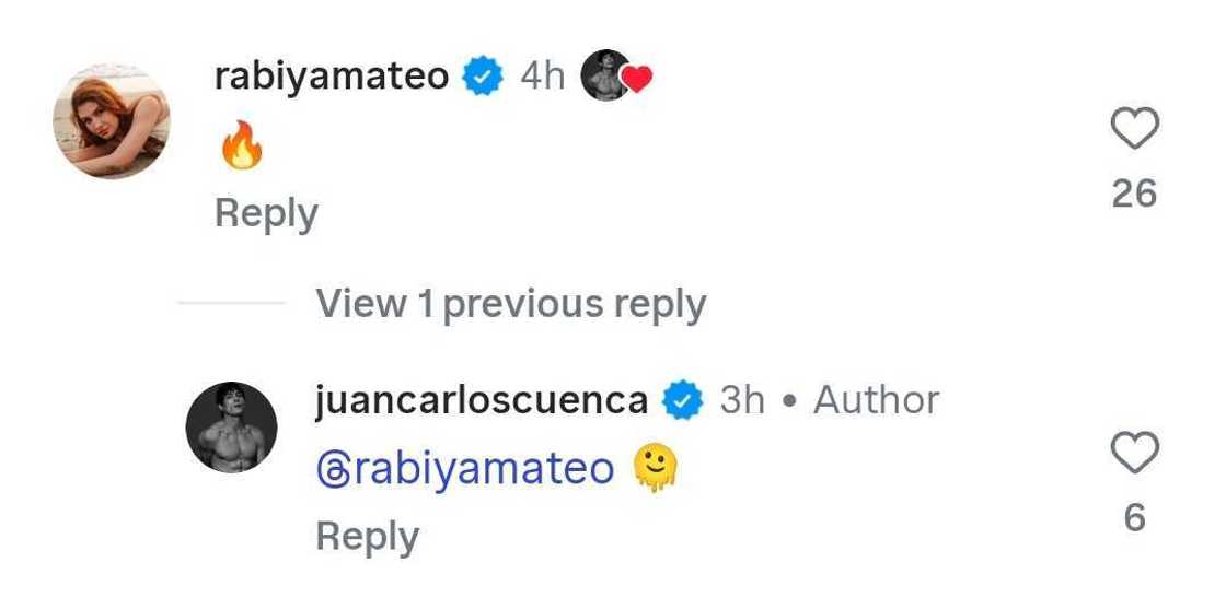 Jake Cuenca, Rabiya Mateo exchange comments anew after actor reveals their real score Jake Cuenca, Rabiya Mateo exchange comments anew after actor reveals their real score