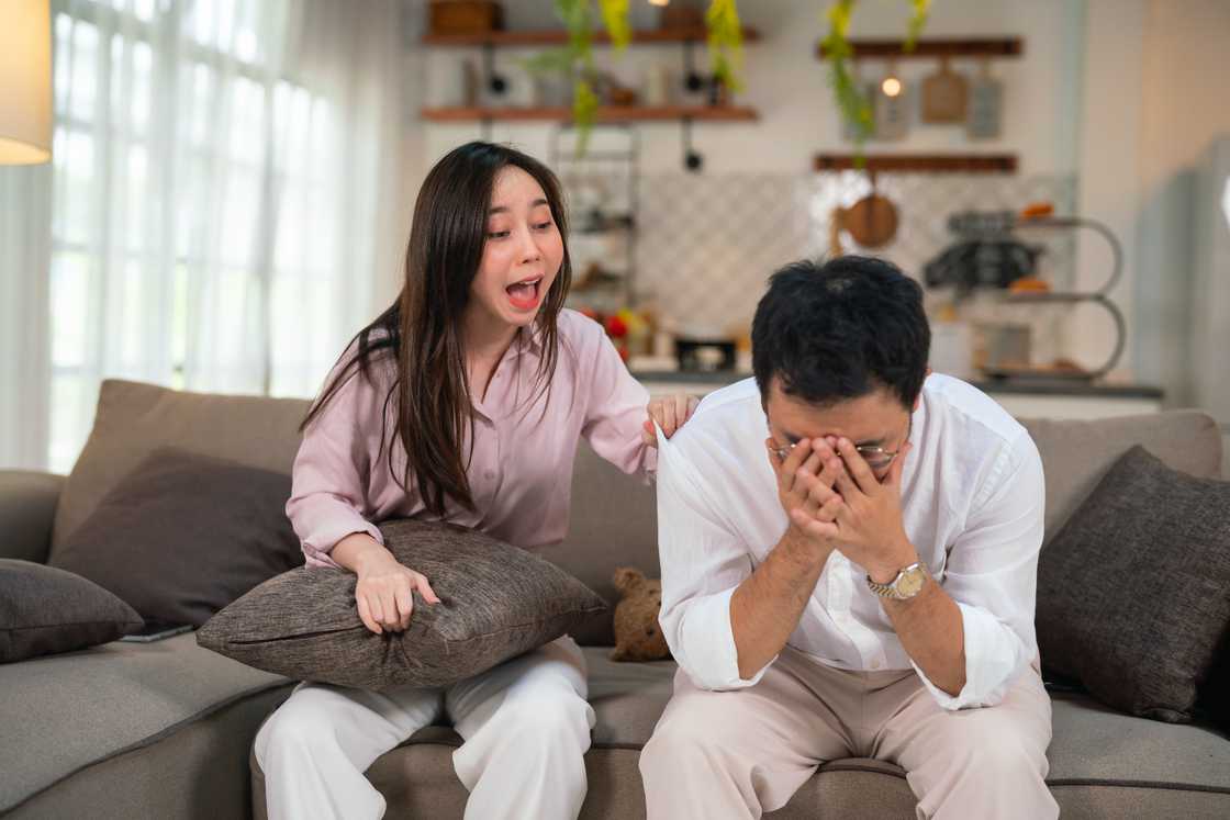 An angry millennial couple arguing An angry millennial couple arguing