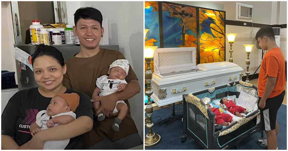 2-month old twins, namaalam sa kanilang ina na biglang pumanaw; ama, nagluluksa 2-month old twins, namaalam sa kanilang ina na biglang pumanaw; ama, nagluluksa