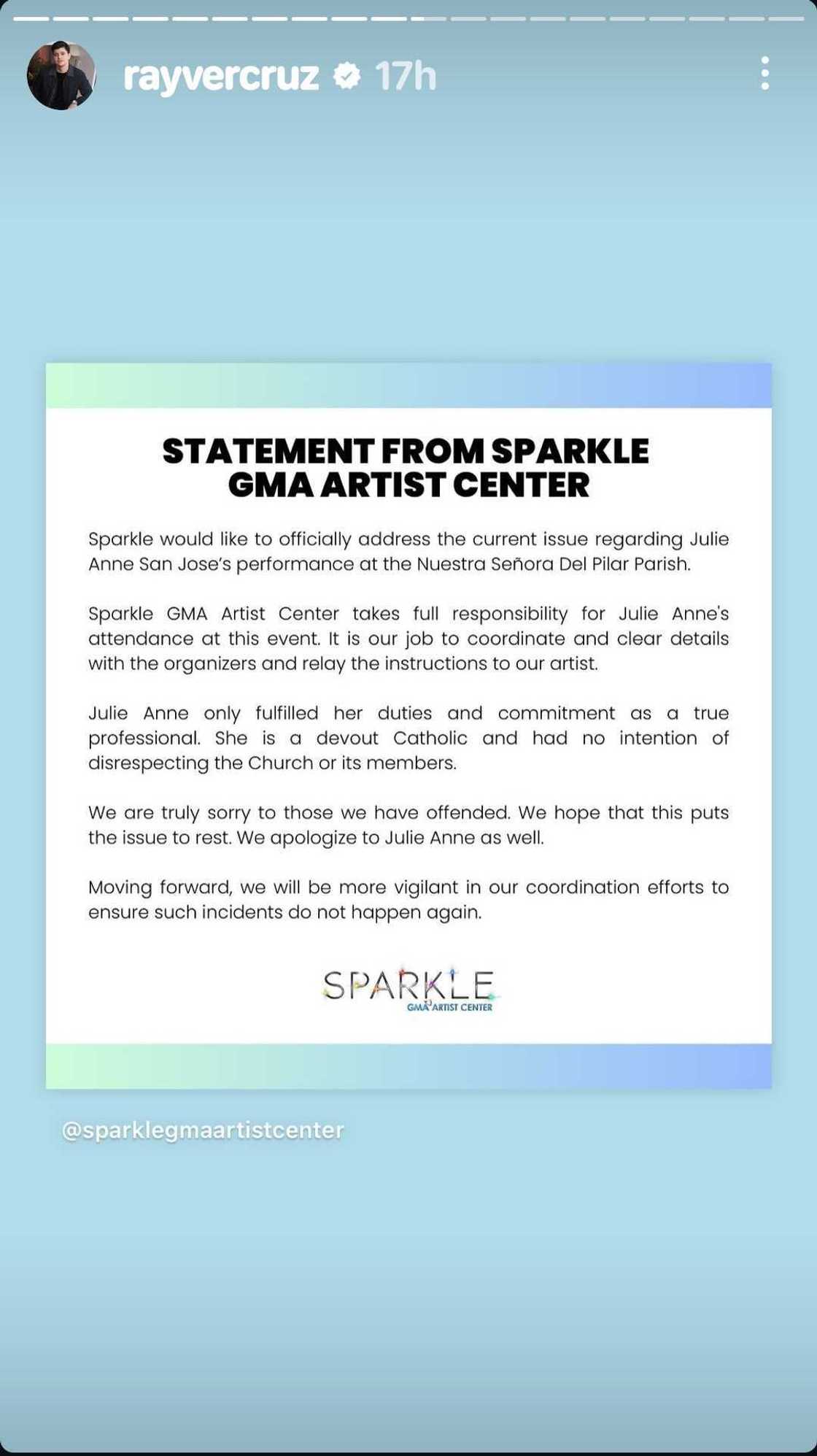 Rayver Cruz, ibinahagi ang pahayag ng kura paroko ng simbahan kung saan nag-perform si Julie Anne Rayver Cruz, ibinahagi ang pahayag ng kura paroko ng simbahan kung saan nag-perform si Julie Anne