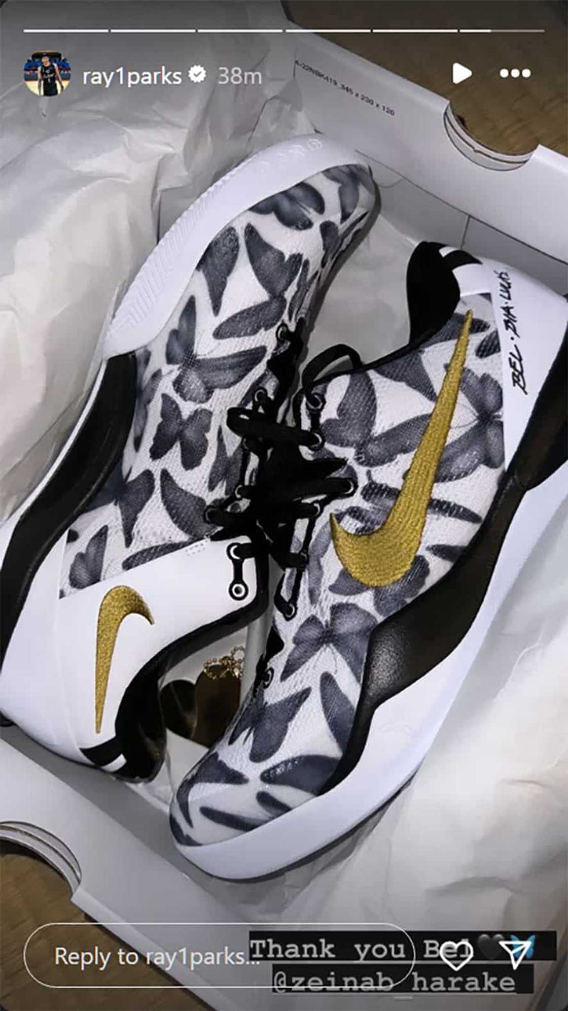 Ray Parks, buong pagmamalaking finlex ang regalong signature sneakers ni Zeinab Harake Ray Parks, buong pagmamalaking finlex ang regalong signature sneakers ni Zeinab Harake